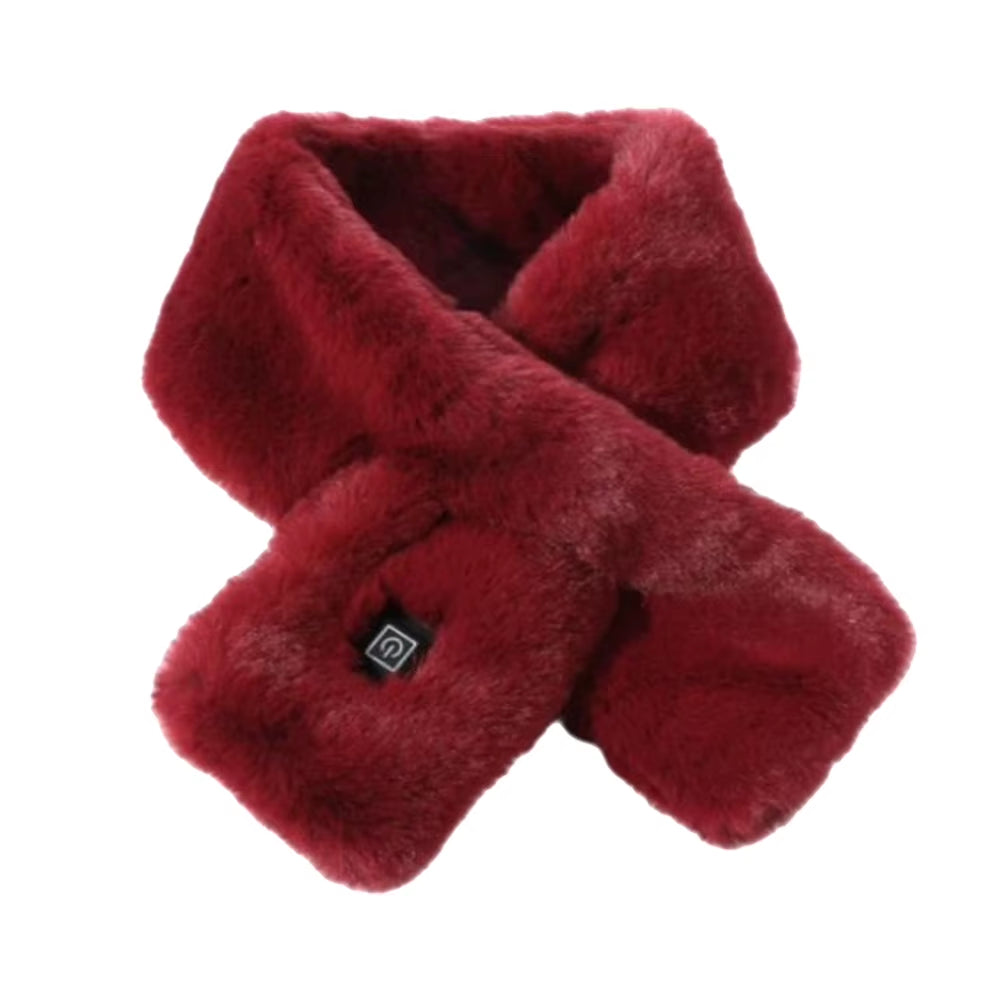 USB Women Men Heating Scarf 3 Gear Adjustable Temperature Electric Heated Scarf Winter Neck Warmer Fleece Scarf for Cycling Camp